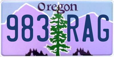 OR license plate 983RAG