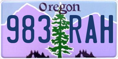 OR license plate 983RAH