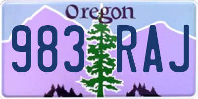 OR license plate 983RAJ