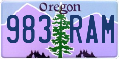 OR license plate 983RAM