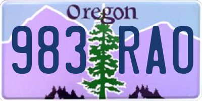 OR license plate 983RAO