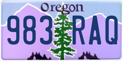 OR license plate 983RAQ