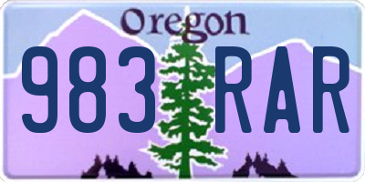 OR license plate 983RAR