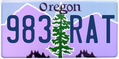 OR license plate 983RAT