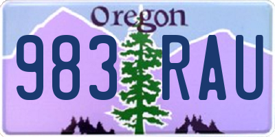 OR license plate 983RAU