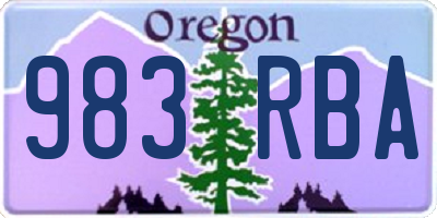 OR license plate 983RBA