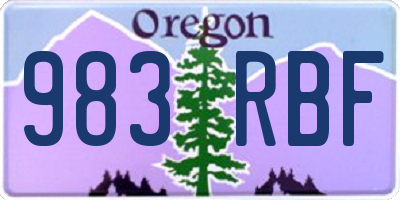 OR license plate 983RBF