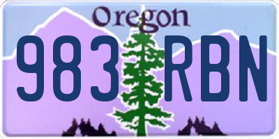 OR license plate 983RBN