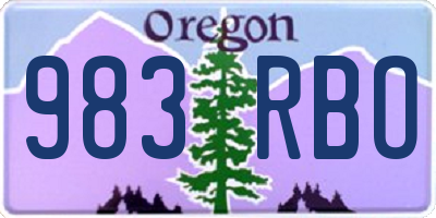 OR license plate 983RBO