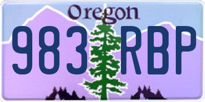 OR license plate 983RBP