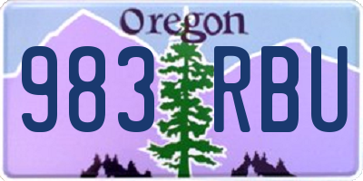 OR license plate 983RBU