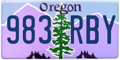 OR license plate 983RBY