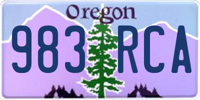 OR license plate 983RCA