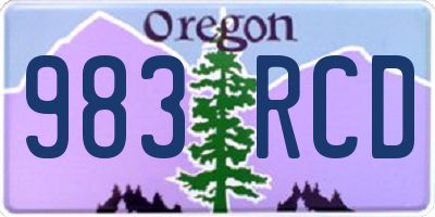 OR license plate 983RCD