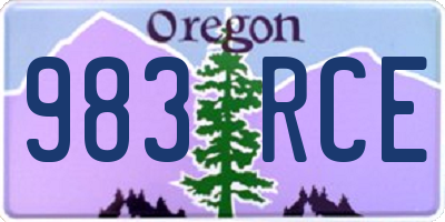 OR license plate 983RCE