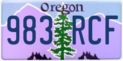 OR license plate 983RCF