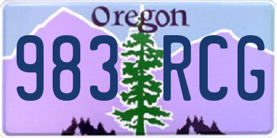 OR license plate 983RCG
