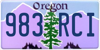 OR license plate 983RCI