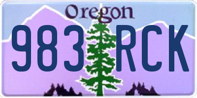 OR license plate 983RCK
