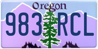 OR license plate 983RCL
