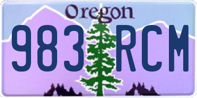 OR license plate 983RCM