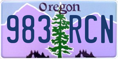 OR license plate 983RCN
