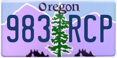 OR license plate 983RCP