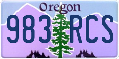 OR license plate 983RCS