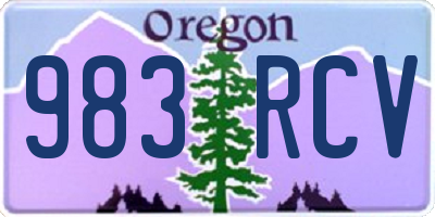 OR license plate 983RCV