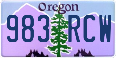 OR license plate 983RCW