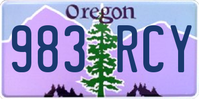 OR license plate 983RCY