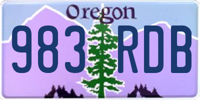 OR license plate 983RDB