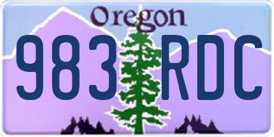 OR license plate 983RDC