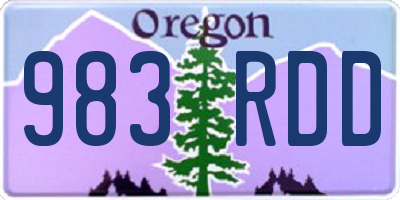 OR license plate 983RDD