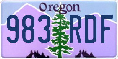 OR license plate 983RDF