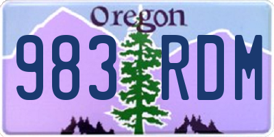 OR license plate 983RDM