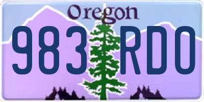 OR license plate 983RDO