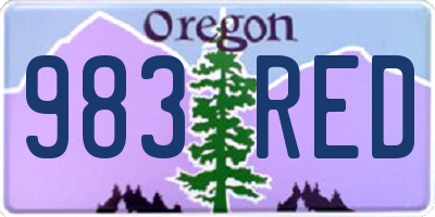 OR license plate 983RED