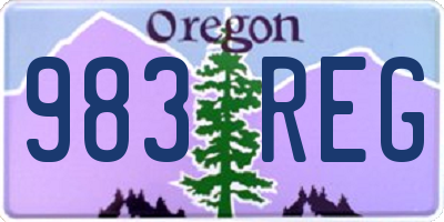OR license plate 983REG