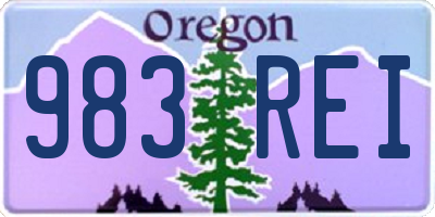 OR license plate 983REI
