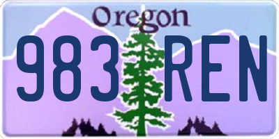 OR license plate 983REN