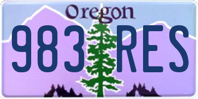 OR license plate 983RES