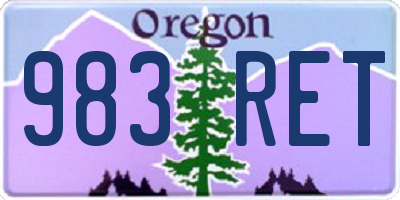 OR license plate 983RET