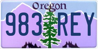 OR license plate 983REY