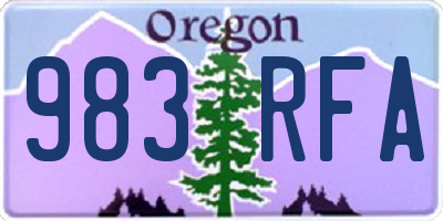 OR license plate 983RFA