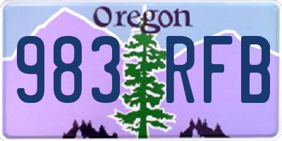OR license plate 983RFB