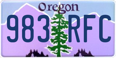 OR license plate 983RFC