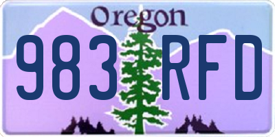 OR license plate 983RFD