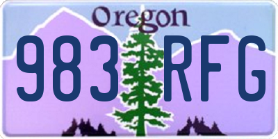 OR license plate 983RFG