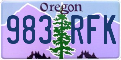 OR license plate 983RFK